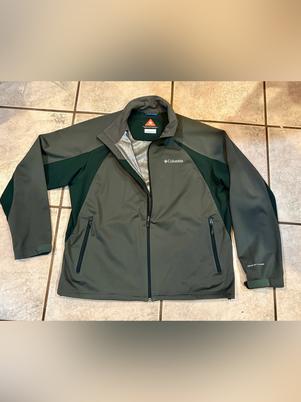 Columbia Men’s Olive & Dark Green Omni Wind Jacket SZ XL NWOT